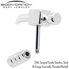 Load image into Gallery viewer, 16G 1/4 Optical Illusion Hammer Cartilage Tragus Earring