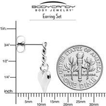 将图片加载到图库查看器,Chain Dangle Heart Stud Earrings