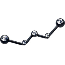 Load image into Gallery viewer, 14G Clear Gem Black Constellation Style Project Bar 32mm