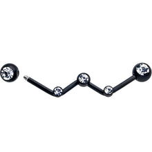 Load image into Gallery viewer, 14G Clear Gem Black Constellation Style Project Bar 32mm
