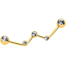 Load image into Gallery viewer, 14G Clear Gem Gold Tone Constellation Style Project Bar 32mm