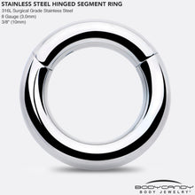 将图片加载到图库查看器,8G 3/8 316L Surgical Steel Precision Hinged Segment Hoop