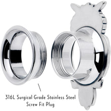 将图片加载到图库查看器,Red CZ Gem Wise Owl Screw Fit Tunnel Plug Set Available Sizes 6mm to 16mm