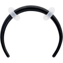 Load image into Gallery viewer, 16G 3/8 Black Pincher Crescent Taper