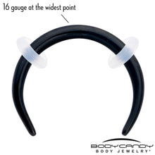 Load image into Gallery viewer, 16G 5/16 Black Pincher Crescent Taper