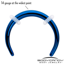 Load image into Gallery viewer, 14G 3/8 Blue Pincher Crescent Taper