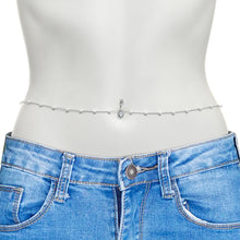 Load image into Gallery viewer, Clear CZ Gem Innocent Glam Faux Pearl Belly Ring Belly Chain