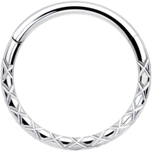 Load image into Gallery viewer, 16G 3/8 Implant Grade Titanium Snakeskin Style Hinged Segment Ring