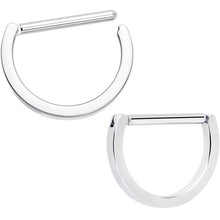 Load image into Gallery viewer, 14G 13mm Implant Grade Titanium D Shaped Nipple Clicker Set