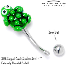 Load image into Gallery viewer, 16G 5/16 Texture Turtle Curved Eyebrow Ring