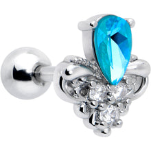 Load image into Gallery viewer, 16G 1/4 Blue Gem Style Simplicity Cartilage Tragus Earring