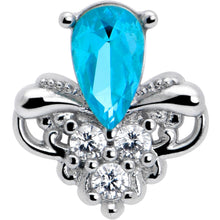 Load image into Gallery viewer, 16G 1/4 Blue Gem Style Simplicity Cartilage Tragus Earring