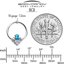 Load image into Gallery viewer, 16G 3/8 Blue Gem Style Simplicity BCR Captive Ring