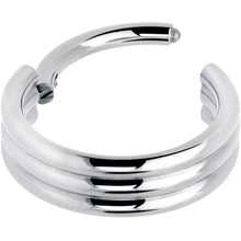 将图片加载到图库查看器,16G 3/8 Implant Grade Titanium Triple Stacked Hinged Segment Ring