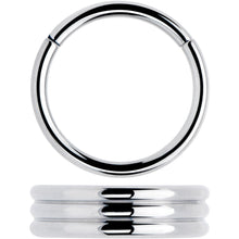 将图片加载到图库查看器,16G 3/8 Implant Grade Titanium Triple Stacked Hinged Segment Ring