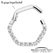 将图片加载到图库查看器,16G 5/16 Clear CZ Gem Hexagon Shape Hinged Segment Ring