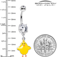 将图片加载到图库查看器,Clear Gem Sweet Yellow Baby Chick Dangle Belly Ring