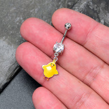 将图片加载到图库查看器,Clear Gem Sweet Yellow Baby Chick Dangle Belly Ring