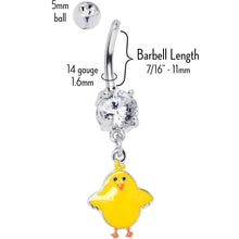 将图片加载到图库查看器,Clear Gem Sweet Yellow Baby Chick Dangle Belly Ring