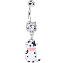 将图片加载到图库查看器,Clear Gem Moo Cow Cutie Dangle Belly Ring