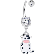将图片加载到图库查看器,Clear Gem Moo Cow Cutie Dangle Belly Ring