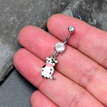 将图片加载到图库查看器,Clear Gem Moo Cow Cutie Dangle Belly Ring