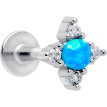 Load image into Gallery viewer, 16G 1/4 Blue Synthetic Opal Rhombus Star Flatback Stud