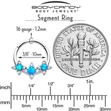 Load image into Gallery viewer, 16G 3/8 Blue Synthetic Opal Rhombus Stars Hinged Segment Ring