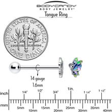 将图片加载到图库查看器,Pastel Profile Butterfly Barbell Tongue Ring