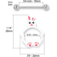 将图片加载到图库查看器,14G 9/16 Bunny White Rabbit Nipple Shield Set