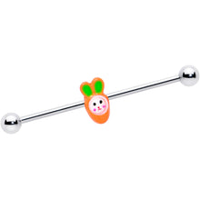 Load image into Gallery viewer, 14G Surprise Carrot Easter Bunny Industrial Barbell 38mm