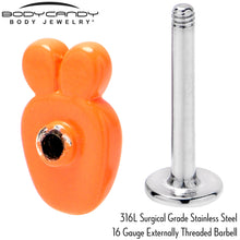 Load image into Gallery viewer, 16G 5/16 Surprise Carrot Easter Bunny Labret Monroe Tragus