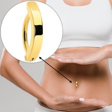 将图片加载到图库查看器,Gold Tone Smooth Simple Style Hinged Hoop Belly