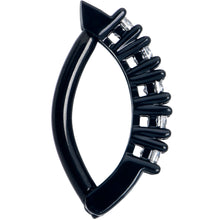 将图片加载到图库查看器,Clear CZ Gem Black Quintet Forward Facing Hinged Belly Hoop