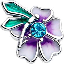 Load image into Gallery viewer, 16G 1/4 Blue Gem Faerie Flower Purple Labret