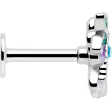 Load image into Gallery viewer, 16G 1/4 Blue Gem Faerie Flower Purple Labret