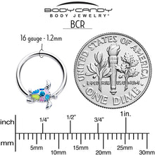 将图片加载到图库查看器,16G 3/8 Glitter Turtle BCR Captive Ring