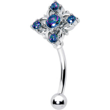 Load image into Gallery viewer, 16G 5/16 Vitrail CZ Gem Beauty Cross Curved Eyebrow Ring
