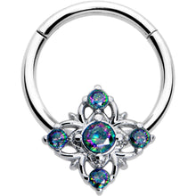 将图片加载到图库查看器,16G 3/8 Vitrail CZ Gem Beauty Cross Hinged Segment Ring