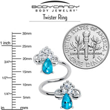 Load image into Gallery viewer, Clear Blue Gem Style Simplicity Spiral Twister Belly Ring