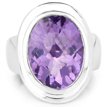 Load image into Gallery viewer, 9.01 Carat Genuine Amethyst .925 Sterling Silver Ring