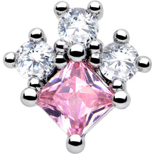 将图片加载到图库查看器,16G 1/4 Pink Clear CZ Gem Rhombus Riot Cartilage Tragus Earring