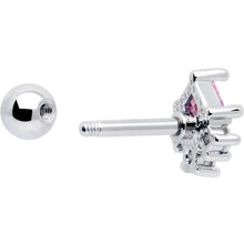 将图片加载到图库查看器,16G 1/4 Pink Clear CZ Gem Rhombus Riot Cartilage Tragus Earring