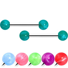 将图片加载到图库查看器,14G 9/16 Color Acrylic Ball Ends Barbell Nipple Ring Set