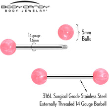 将图片加载到图库查看器,14G 9/16 Color Acrylic Ball Ends Barbell Nipple Ring Set