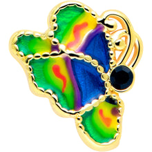 Load image into Gallery viewer, 16G 5/16 Gold Tone Butterfly Colors Labret Monroe Tragus