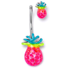 将图片加载到图库查看器,Hot Tropical Pineapple Double Mount Belly Ring