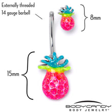将图片加载到图库查看器,Hot Tropical Pineapple Double Mount Belly Ring