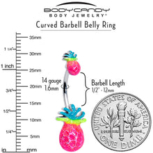 将图片加载到图库查看器,Hot Tropical Pineapple Double Mount Belly Ring