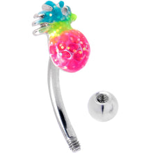 将图片加载到图库查看器,16G 5/16 Hot Tropical Pineapple Curved Eyebrow Ring